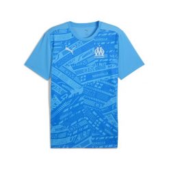 Męska koszulka przedmeczowa Olympique de Marseille PUMA. Niebieskie t-shirty sportowe męskie Puma, m, bez ramiączek, do piłki nożnej. W wyprzedaży za 276.50 zł.