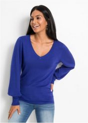 Sweter z cienkiej dzianiny z wiskozą. Czarne swetry klasyczne damskie bonprix, na wiosnę, z dzianiny, bez kołnierzyka. Za 109.99 zł.