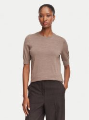 BOSS Sweter Farbella 50544996 Brązowy Slim Fit. Brązowe swetry klasyczne damskie Boss, xl, z wełny, bez kołnierzyka. Za 679.99 zł.