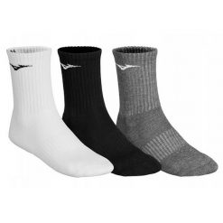 Skarpety Treningowe Unisex Dla Dorosłych Do Połowy Łydki (zestaw 3 Sztuk). Białe skarpetki męskie Mizuno, bez wzorów. Za 85.99 zł.