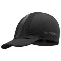Czapka rowerowa letnia ROCKBROS z materiału chłodzącego. Czarne czapki męskie ROCKBROS, na lato, bez wzorów, z materiału, sportowe. Za 67.60 zł.