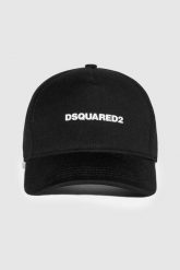 DSQUARED2 Czarna męska czapka z daszkiem z wprasowanym logo. Czarne czapki męskie Dsquared2, bez wzorów. W wyprzedaży za 699.99 zł.