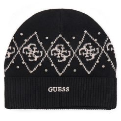 Czapka Guess. Czarne czapki zimowe damskie Guess. Za 174.99 zł.