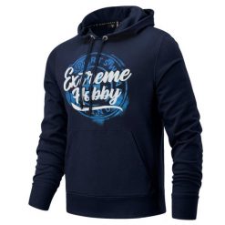 Bluza męska z kapturem EXTREME HOBBY BADGE. Niebieskie bluzy z kapturem męskie EXTREME HOBBY, l, z bawełny. Za 239.00 zł.