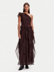 Vero Moda Sukienka koktajlowa Sabrina 10343819 Brązowy Regular Fit. Brązowe sukienki damskie Vero Moda, l, bez wzorów, z syntetyku, wizytowe, bez kołnierzyka, bez ramiączek. Za 449.99 zł.