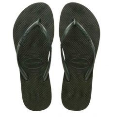 Klapki damskie Havaianas Slim. Zielone klapki damskie Havaianas, bez wzorów, bez obcasa. Za 160.50 zł.
