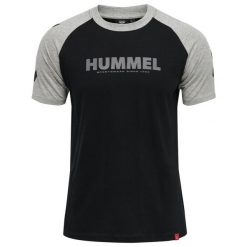 Koszulka Hummel Legacy Blocked. Czarne t-shirty sportowe męskie HUMMEL, na jesień, xs, z bawełny, bez ramiączek, do piłki nożnej. Za 83.95 zł.