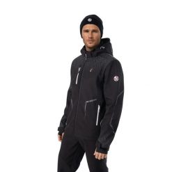 Kurtka turystyczna męska CYRUS SOFTSHELL wodoodporna. Czarne kurtki męskie Aulp, l, bez wzorów, z lycry, bez kaptura. Za 599.99 zł.