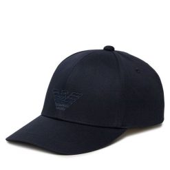 Czapka z daszkiem Emporio Armani. Niebieskie czapki męskie Emporio Armani, bez wzorów. Za 239.99 zł.