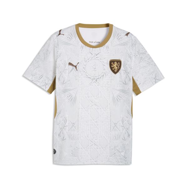 Męska koszulka wyjazdowa Czechy 2026 PUMA. Białe t-shirty sportowe męskie Puma, l, z materiału, bez ramiączek, do piłki nożnej. Za 329.00 zł.