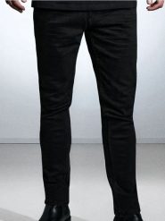 Spodnie jeansowe chino slim fit - czarny. Czarne spodnie materiałowe męskie Sinsay, bez wzorów, z jeansu. Za 79.99 zł.