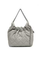 Tory Burch Torebka Mini Fleming 162451 Szary. Szare torebki klasyczne damskie Tory Burch, bez wzorów, ze skóry, bez dodatków. Za 2,729.00 zł.