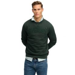 Bluza z okrągłym dekoltem w kolorze ton w ton Superdry Vintage Athletic. Niebieskie bluzy bez kaptura męskie Superdry., l, prążkowane. Za 337.75 zł.