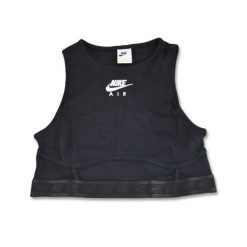 Koszulka sportowa Nike Air Rib Tank Top Wmns. Czarne bluzki sportowe damskie Nike, bez wzorów, bez ramiączek. Za 104.00 zł.