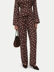 Vero Moda Spodnie materiałowe Elisa 10347961 Brązowy Loose Fit. Brązowe spodnie materiałowe damskie Vero Moda, bez wzorów, z materiału. Za 179.99 zł.