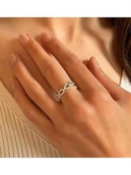 Eclat d'Argent Srebrny pierścionek z cyrkoniami rozmiar: 54. Szare pierścionki damskie Eclat d'Argent, z cyrkonią, srebrne. Za 191.95 zł.