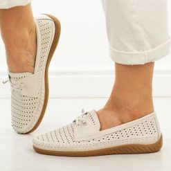 Beżowe ażuowe skórzane mokasyny damskie Vinceza 93217. Brązowe mokasyny damskie VINCEZA, z jeansu. Za 219.00 zł.