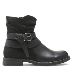 Botki Clara Barson. Czarne botki damskie Clara Barson, bez obcasa, na płaskiej podeszwie, bez zapięcia. Za 149.99 zł.