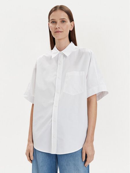 Calvin Klein Koszula K20K206596 Biały Oversize. Białe koszule damskie CALVIN KLEIN, bez wzorów, z bawełny, bez kołnierzyka, bez ramiączek. Za 509.99 zł.