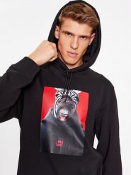 Hugo Bluza Debras 50498293 Czarny Regular Fit. Czarne bluzy bez kaptura męskie Hugo, m, z bawełny. Za 599.99 zł.