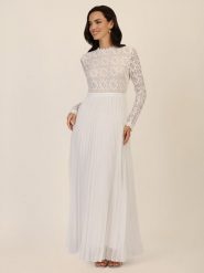 APART Sukienka w kolorze kremowym rozmiar: 44. Brązowe sukienki damskie Apart, bez wzorów, z koronki, bez kołnierzyka, bez ramiączek, maxi. Za 339.99 zł.