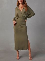 LA Angels Sukienka w kolorze khaki rozmiar: XL. Brązowe sukienki damskie LA Angels, xl, bez wzorów, bez kołnierzyka, bez ramiączek, maxi. Za 175.26 zł.