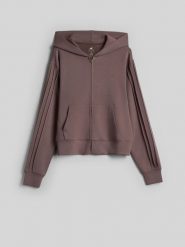 4F Bluza dresowa regular z modalem damska - brązowa XL. Brązowe kardigany damskie 4f, xl, bez wzorów, z dresówki. Za 199.99 zł.