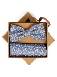 Finshley & Harding London Męska jedwabna muszka i poszetka Mężczyźni Jedwab (100%) niebieski|beżowy wzorzysty, ONE SIZE. Brązowe krawaty i muchy męskie Finshley & Harding London, bez wzorów, z jedwabiu. Za 199.95 zł.