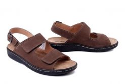 DR. BRINKMANN 610241-2 moro, sandały męskie. Brązowe sandały męskie Dr. Brinkmann, ze skóry, bez zapięcia. Za 327.17 zł.
