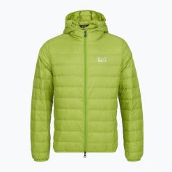 Kurtka męska EA7 Emporio Armani Train Core Id Down Light Jacket Hoodie. Zielone kurtki męskie EA7 Emporio Armani, l, bez wzorów, z poliamidu, eleganckie, bez kaptura. Za 549.99 zł.