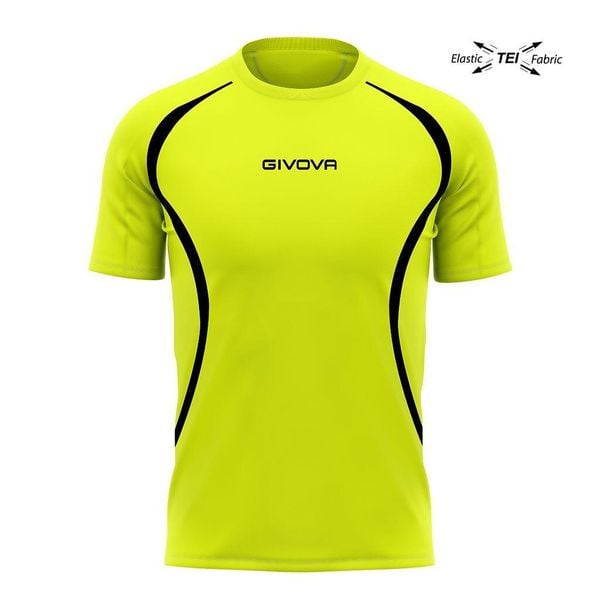 Unisex Koszulka Biegowa Givova Fluo Żółto-Czarna. Czarne t-shirty damskie Givova, bez wzorów, z elastanu, bez kołnierzyka. Za 176.99 zł.
