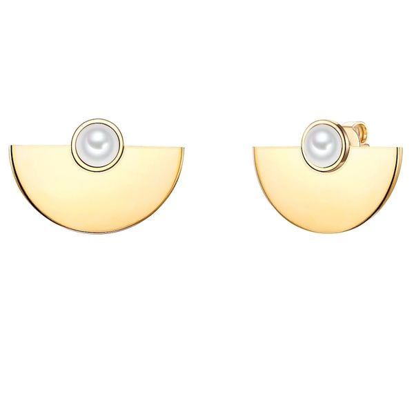 Lulu & Jane Stal nierdzewna Sztuczna perła Kolczyki 1 ct Damski. Białe kolczyki damskie Lulu & Jane, z perłą, pozłacane, na sztyftcie. Za 189.99 zł.