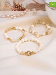 L'Atelier de Gaia Bransoletki (3 szt.) rozmiar: onesize. Białe bransoletki damskie L'Atelier de Gaia, z mosiądzu. Za 51.95 zł.