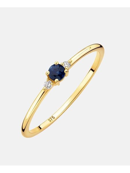 Revoni Złoty pierścionek z diamentami i szafirem rozmiar: 52. Niebieskie pierścionki damskie Revoni, z diamentem, złote. Za 913.99 zł.