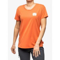 Koszulka damska Helly Hansen Skog Recycled Graph. Brązowe bluzki sportowe damskie Helly Hansen, bez wzorów, bez ramiączek. Za 114.99 zł.