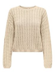 ONLY Sweter w kolorze beżowym rozmiar: XL. Brązowe swetry klasyczne damskie Only, xl, bez kołnierzyka. Za 87.81 zł.