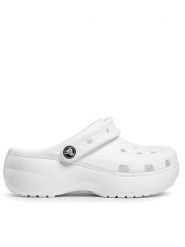 Crocs Klapki Classic Platform Clog W 206750 Biały. Białe klapki damskie Crocs, bez wzorów, z tworzywa sztucznego, bez obcasa. Za 199.99 zł.