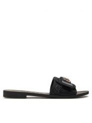 Guess Klapki Elyze3 FLGEL3 ELE19 Czarny. Czarne klapki damskie Guess, z aplikacjami, z materiału, bez obcasa. Za 309.99 zł.