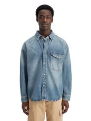 Scotch & Soda Koszula dżinsowa w kolorze błękitnym rozmiar: S. Niebieskie koszule męskie Scotch & Soda, s, bez wzorów, z bawełny, bez kołnierzyka, bez ramiączek. Za 166.88 zł.