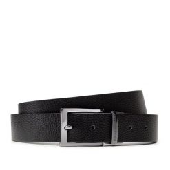 Pasek Męski Emporio Armani. Czarne paski męskie Emporio Armani, bez wzorów. Za 394.99 zł.