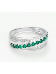 Maison héritage PARIS Złoty pierścionek "Entrelacs emeraude" z diamentami rozmiar: 54. Szare pierścionki damskie maison héritage PARIS, z diamentem, złote. Za 2,109.99 zł.