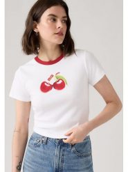 Levi's Koszulka w kolorze białym rozmiar: XS. Białe t-shirty damskie Levi's, s, bez wzorów, z bawełny, bez kołnierzyka. Za 74.81 zł.