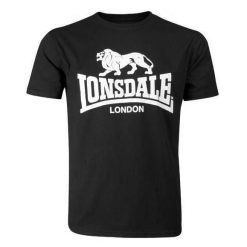 T-shirt o klasycznym kroju Lonsdale Logo. Czarne t-shirty męskie Lonsdale, bez wzorów, bez kołnierzyka. Za 149.00 zł.