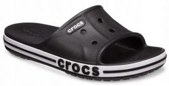 Klapki Dla Dorosłych Crocs Bayaband Slide. Białe klapki damskie Crocs, bez wzorów, z materiału, bez obcasa. Za 119.99 zł.