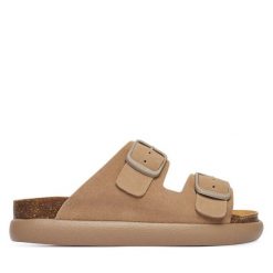 Klapki Scholl. Brązowe klapki damskie Scholl, bez wzorów, bez obcasa. Za 421.99 zł.