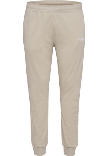 Damskie spodnie dresowe zwężane Hummel Legacy Plus. Szare spodnie sportowe damskie HUMMEL, plus size, z bawełny, na fitness i siłownię. Za 187.50 zł.