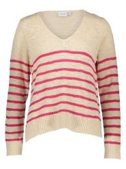 Vila Sweter w kolorze beżowo-różowym rozmiar: S. Brązowe swetry klasyczne damskie Vila, s, z bawełny, bez kołnierzyka. Za 83.22 zł.