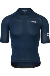 Męska koszulka rowerowa bez zamka z materiałów z recyklingu niebieska. Niebieskie t-shirty sportowe męskie Agu, l, z materiału, bez ramiączek, rowerowe. Za 618.00 zł.