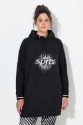 Damskie Długa bluza z kapturem oversize kaptur długi rękaw. Czarne bluzy z kapturem damskie Ulla Popken, plus size, z bawełny. Za 239.99 zł.