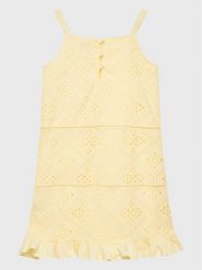 Guess Sukienka letnia J3GK23 WFGJ0 Żółty Regular Fit. Żółte sukienki dziewczęce Guess, na lato, z aplikacjami, z bawełny, bez ramiączek. Za 189.99 zł.